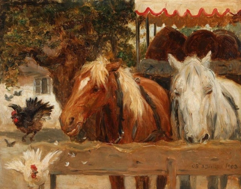 Лошади и медвежья повозка 1903