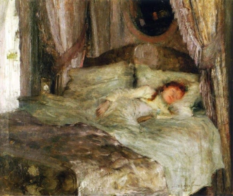 De jonge slapende vrouw, 1880