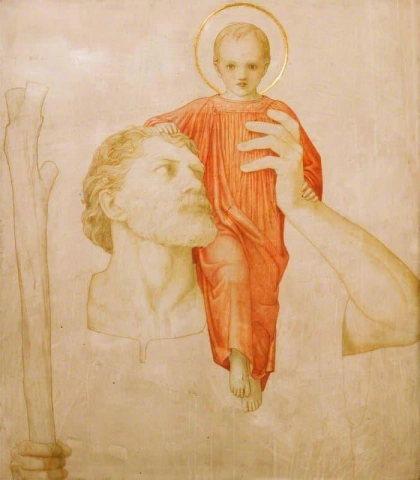 St Christopher och Kristusbarnet före 1906