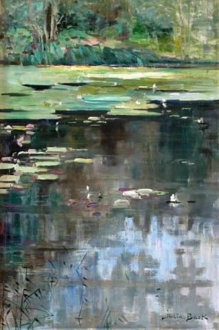 River Landscape With Water Lillies