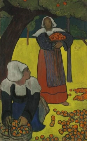 Bretonske kvinner samler epler 1889