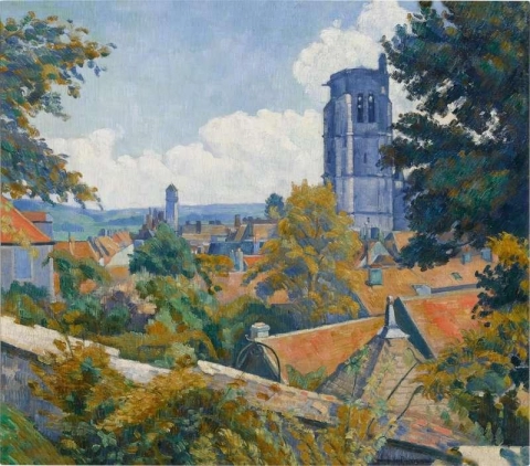 Vista del trueno con la iglesia de Notre Dame 1904