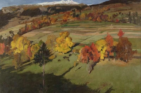 Осенний пейзаж Les Hauts De Saviese, около 1904 года.