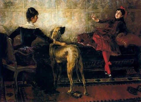 Nuorten naisten Yvonnen ja No Lle Guiguer De Pranginsin muotokuva 1886