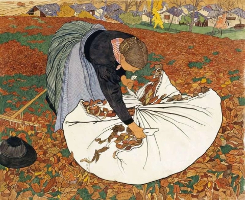 Сборщик опавших листьев, 1909 год.