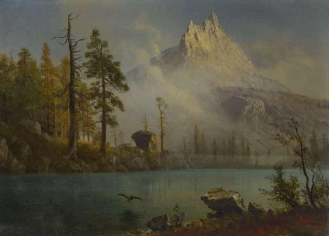 Lago da montanha por volta de 1865