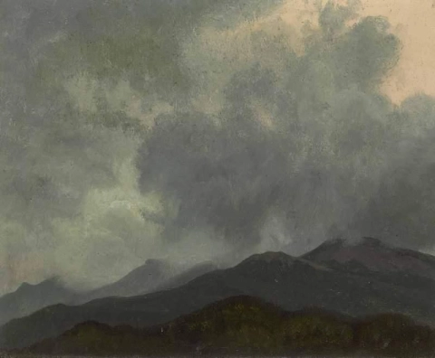 Турбулентные облака над Белыми горами, Нью-Гэмпшир, около 1858 года.