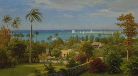 Вид на Нассау, Багамские острова, около 1880-х годов.