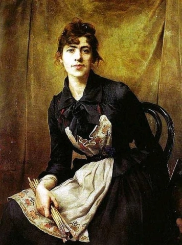 Autorretrato con delantal y pinceles 1887