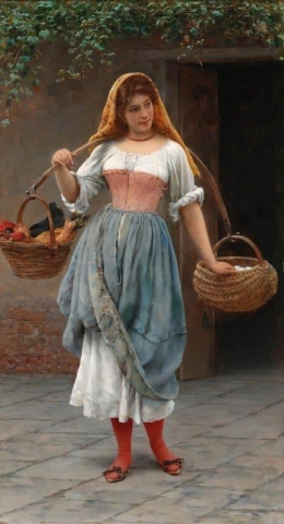 Una mujer veneciana de camino al mercado