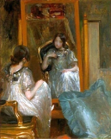 镜中德西丽·曼弗雷德的肖像 1914