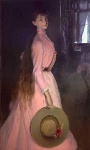 唐娜·奥尔加·卡拉乔洛 Dei Duchi Di Castelluccio 的肖像 1889
