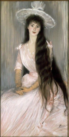 Portrait Of Donna Olga Caracciolo Dei Duchi Di Castelluccio Aged 17 1888