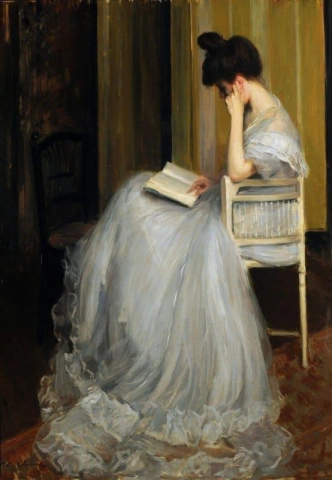 Nainen lukemassa 1899