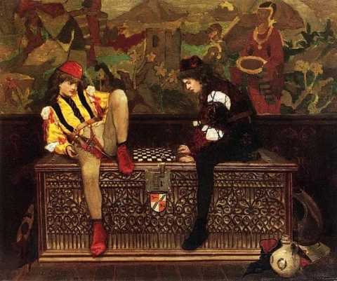 O jogo de xadrez nº 1 de um par, 1879