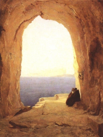 Monges Blechen Karl no Golfo de Nápoles