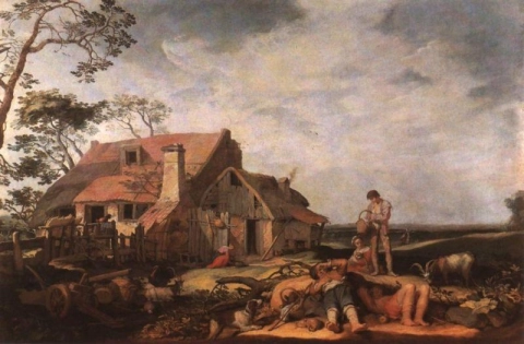 농부가 쉬고 있는 Bloemaert Abraham 풍경