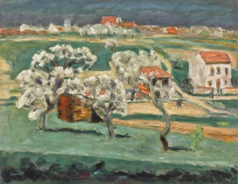 Blomstrende trær Det hvite hus ca. 1909