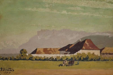 Maatila maisemassa Dauphinesta vuodelta 1887