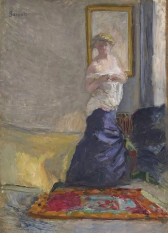 Junge Frau entkleidet sich um 1907