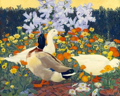 Enten und Ringelblumen 1919