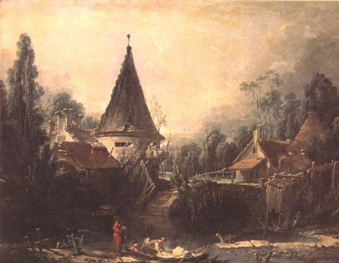 Paisagem de Boucher François perto de Beauvais
