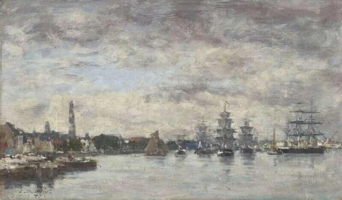 スヘルデ川のアントワープのボート 1871