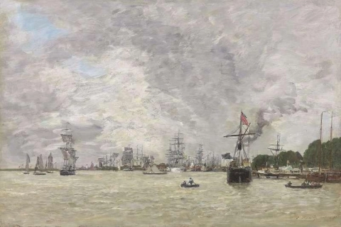 Antwerpen Bateux Sur L Escaut 1871