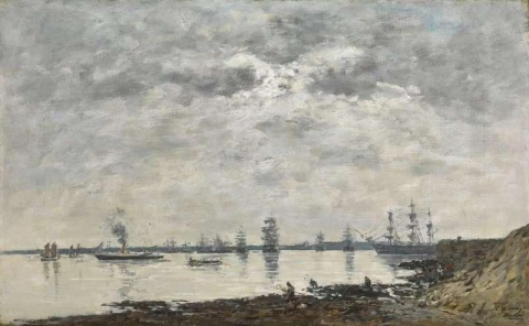 Brest Bateux In The Harbor Ca. 1870-73