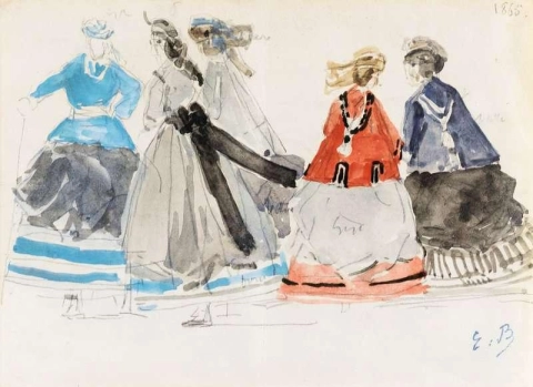 Kvinnor i Crinolines 1865