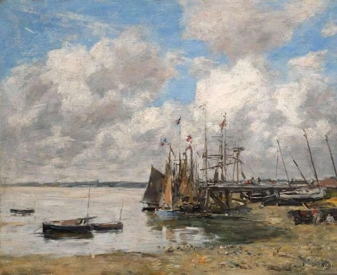 Le Crotoy fiskehamn och strand 1890