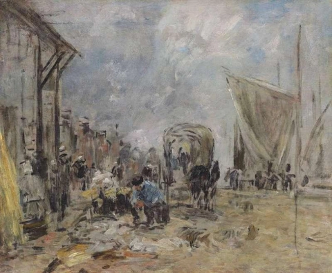 Vismarkt van Trouville, ca. 1880-1885