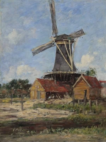 Мельница в Голландии, около 1880 г.