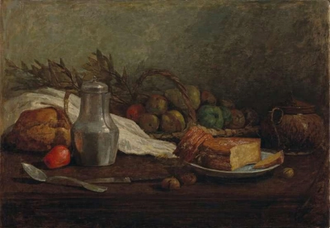 Still Life With A Tin Pitcher 1855