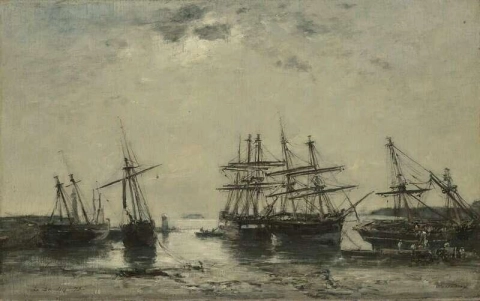 ポルトリューの港への入口 干潮 1873