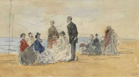 Пляжная сцена 1866 года