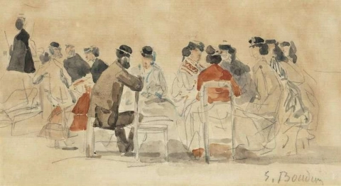 Scene De Plage Ca. 1866
