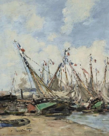 Trouville Le Port 帆船故障 1890