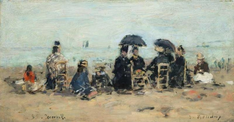 Trouville Beach Scene 1885