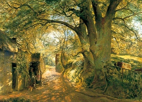 Sisäänkäynti Cadzow-metsään Glasgow'n lähellä 1859