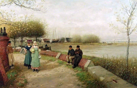 An Exchange Of Compliments Muiden North Holland Ca. 1881