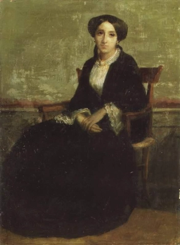 Een portret van Genevieve Bouguereau, 1850