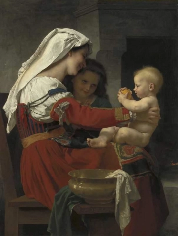 Moederlijke bewondering - Le Bain 1869