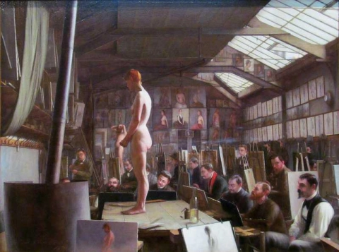 Bouguereau S Workshop vid Academie Julian Paris 1891