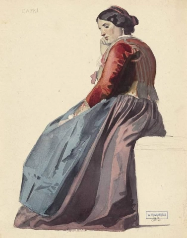 《坐着的女人研究》，约 1851 年