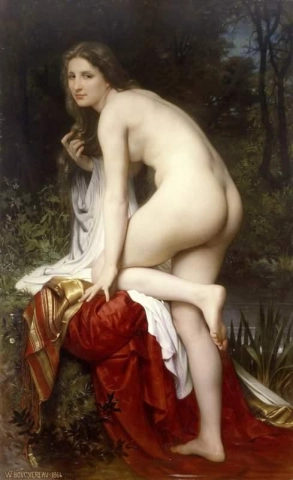 Vrouw aan het baden