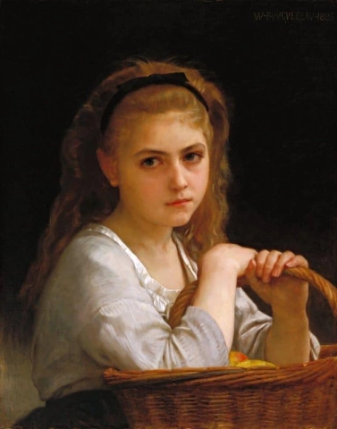 과일 바구니를 들고 있는 어린 소녀 1883