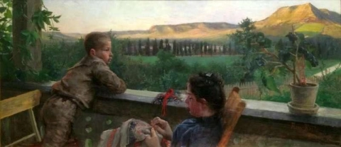 I Stillhet Pa Terrassen 1890