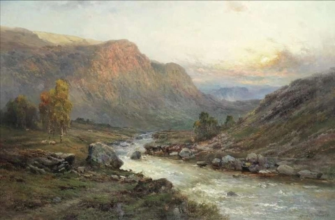 Um riacho de montanha próximo