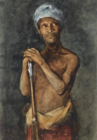 En indonesisk soldat ca. 1884